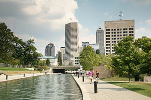 Central Canal and Indianapolis skyline