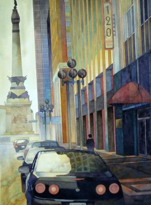 120 E Market in water color by Ryan Petrow